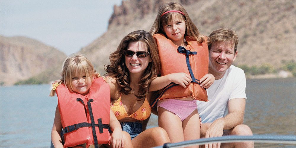 Family on a sailing holidays