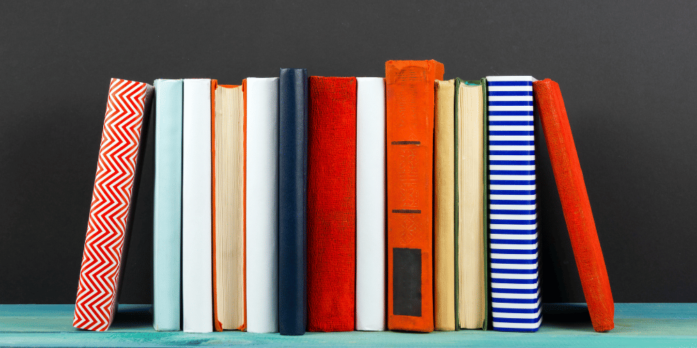 Books on a shelf