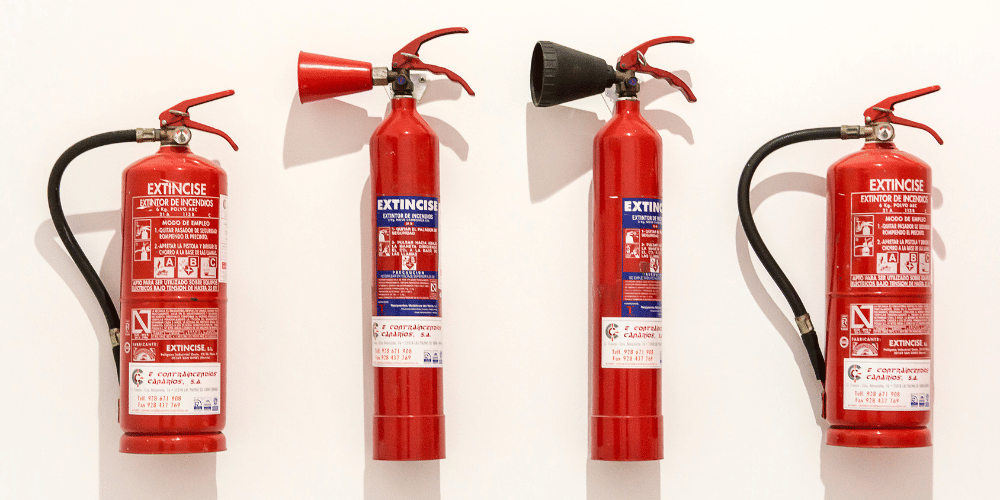 Fire extinguisher on a wall