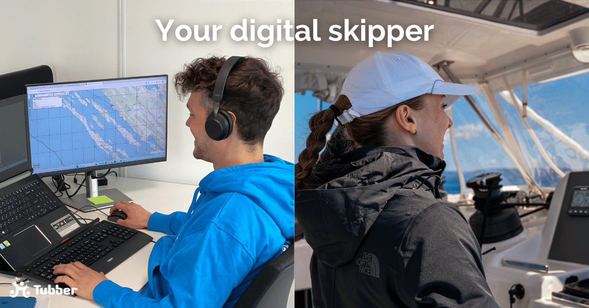 guy on a computer vs a girl on the boat