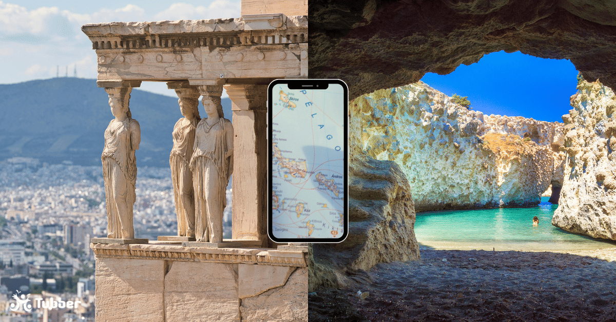 phone with map and 2 different locations