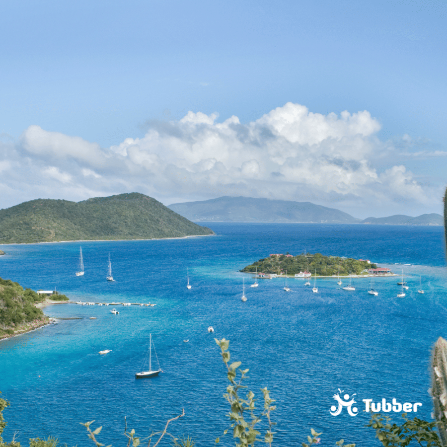 The Marina Cay on the British Virgin Islands presenting a beautiful scenery.