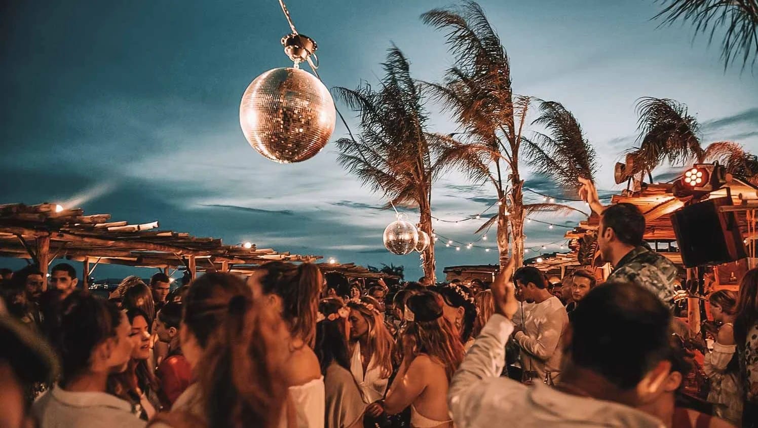 A party in Mykonos in Greece.