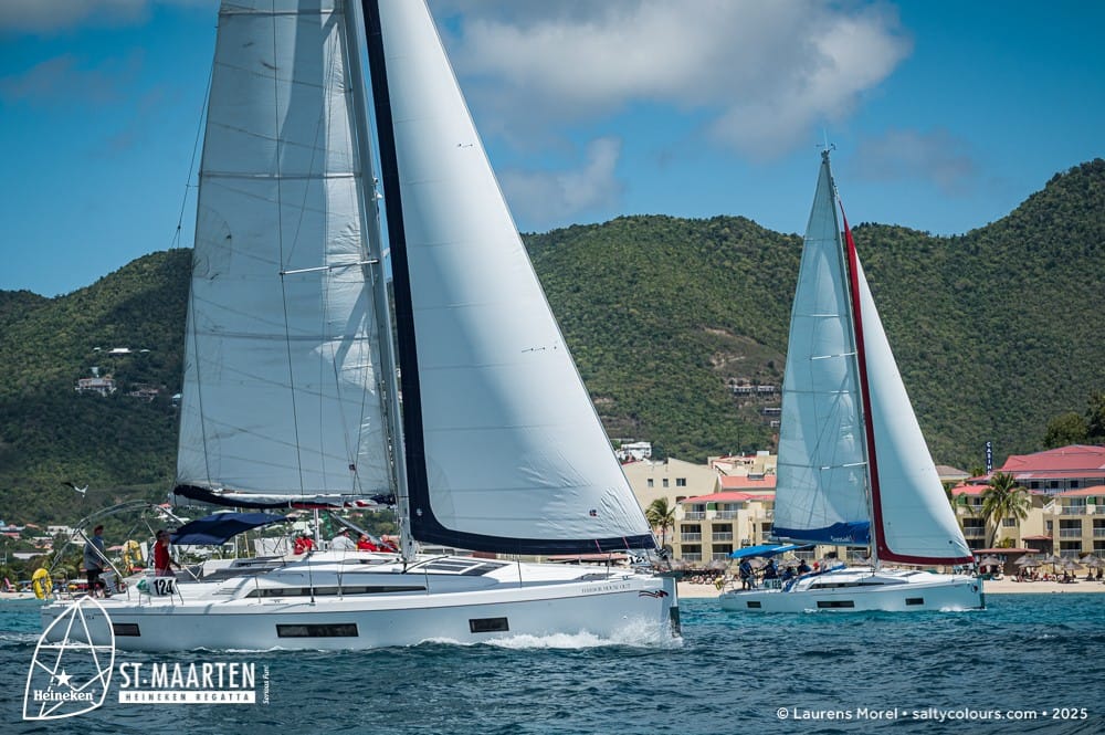 Heineken Regatta yachts from the side