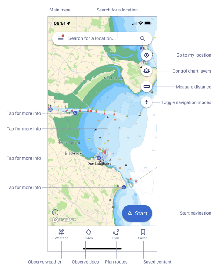 De Savvy Navvy navigatie app voor het zeilen.